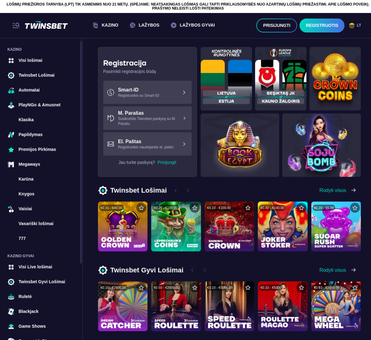 Oficialaus Twinsbet domeno fiksacija